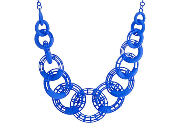50cm Solid to Structure Torus Necklace - Blue