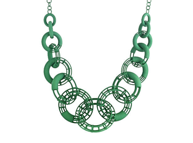 50cm Solid to Structure Torus Necklace - Green