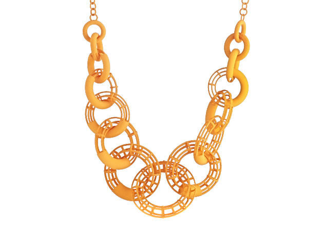 50cm Solid to Structure Torus Necklace - Orange