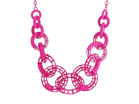50cm Solid to Structure Torus Necklace - Pink