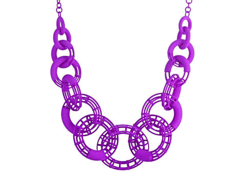 50cm Solid to Structure Torus Necklace - Purple