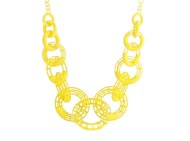 50cm Solid to Structure Torus Necklace - Yellow